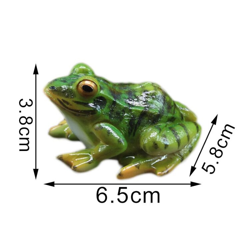 2 Pieces Cute Resin Frog Garden Statue Bonsai Flowerpot Decoration Props for Desk Outdoor Garden Sculpture Decor Ornament2