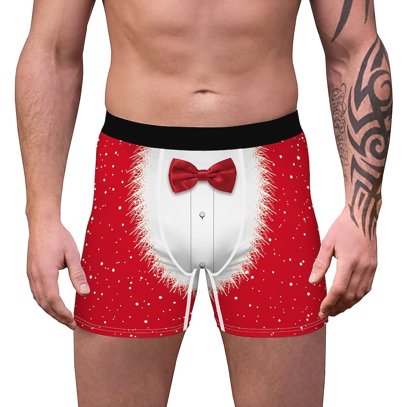 Christmas Gift Boxer Briefs Underwear Men's Christmas Adults Christmas Carnival Masquerade Christmas Eve Christmas Party