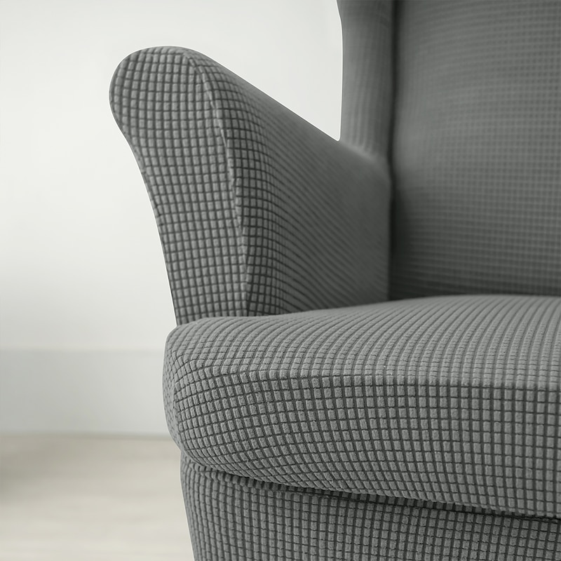 Stretch Wingback Chair Cover Burgundy Wing Chair Slipcovers With Seat Cushion Cover Spandex Jacquard Wingback Armchair Covers4