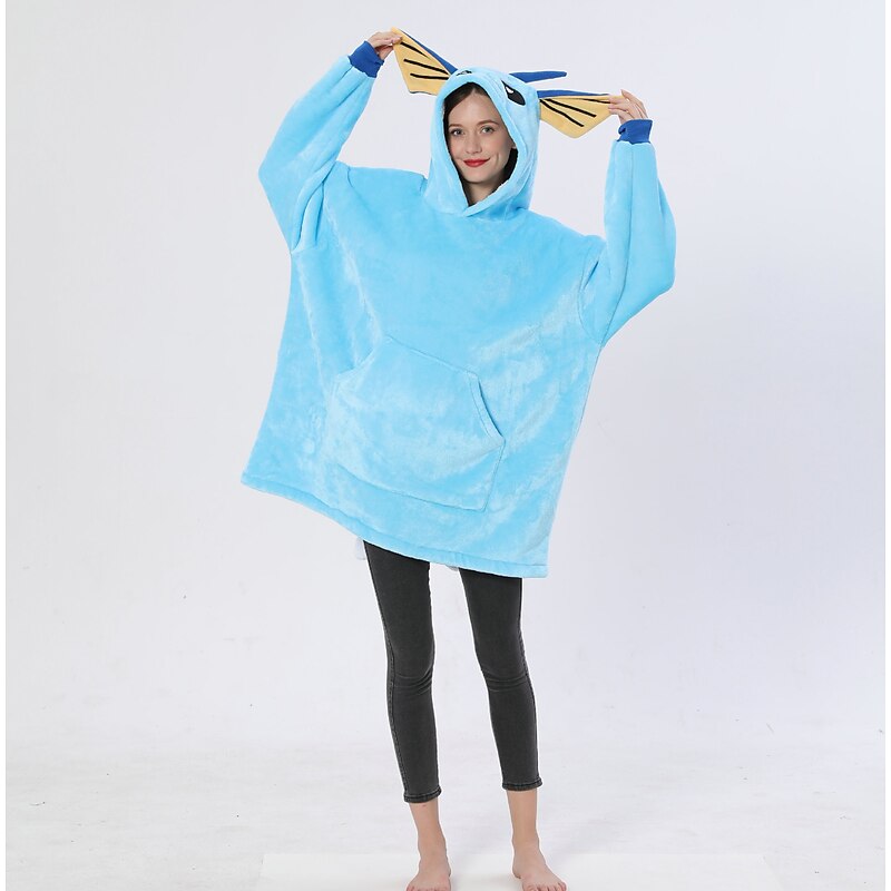 Adults' Animal Oversized Hoodie Blanket Wearable Blanket With Pocket Bear Sonic Onesie Pajamas Kigurumi Pajamas For Men and Women Christmas Carnival Masquerade Cartoon3