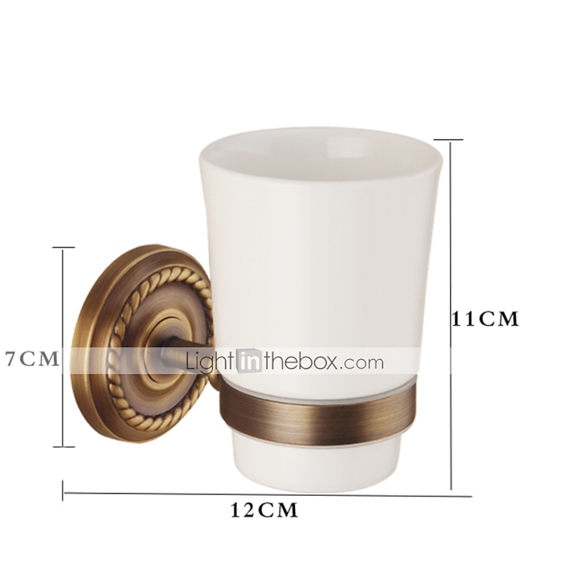 Toothbrush Holder & Cup  Set,Antique Brass Wall Mounted Toothbrush Storage for Bathroom2