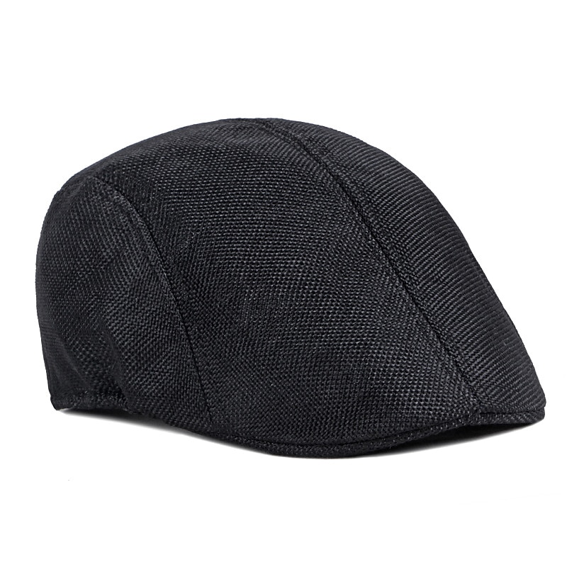 Men's Flat Cap Black White Polyester Pure Color Simple 1920s Fashion Holiday Street Dailywear Weekend Pure Color Portable Comfort Fashion3