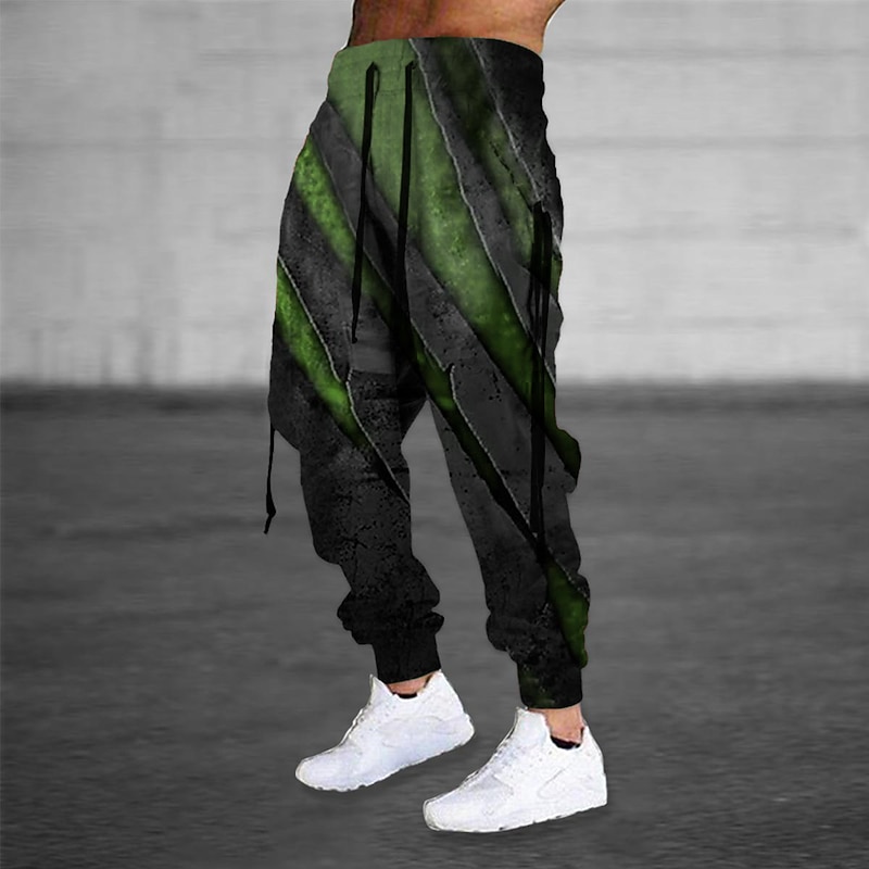 Men's Sweatpants Joggers Trousers Drawstring Elastic Waist 3D Print Graphic Prints Comfort Breathable Sports Outdoor Casual Daily Cotton Blend Terry Streetwear Designer Red Blue Micro-elastic3