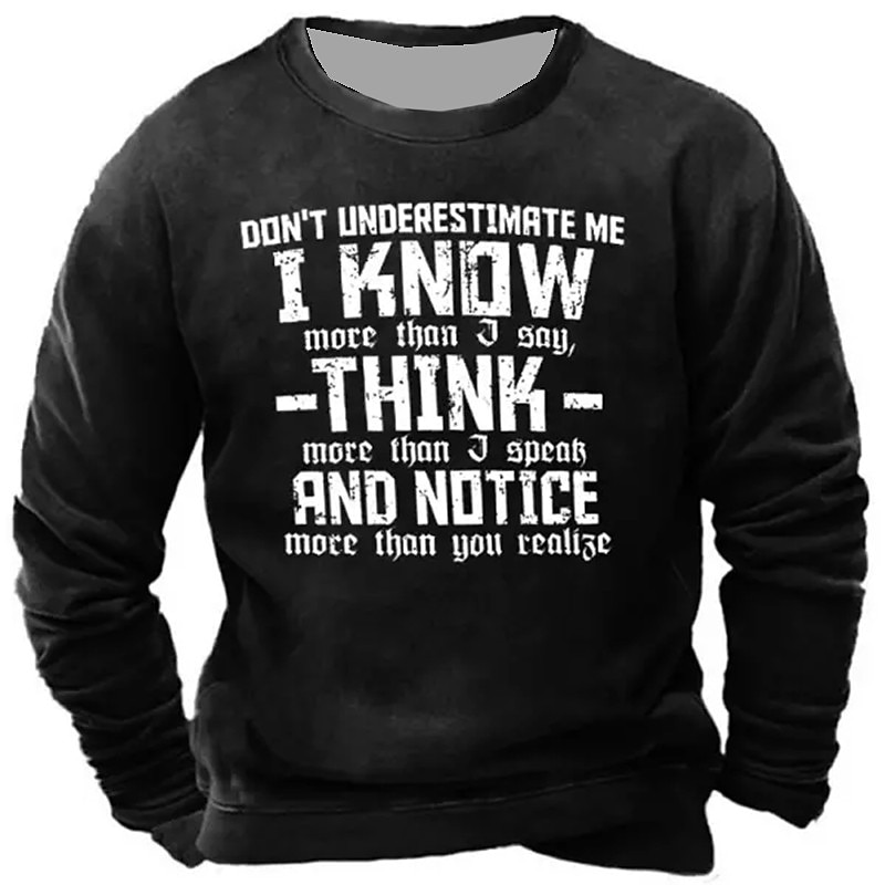 Men's Letter Graphic Prints Sweatshirt Pullover Long Sleeve Sweatshirt Crew Neck Streetwear Designer Basic 3D Print Daily Sports Holiday Print Spring &  Fall