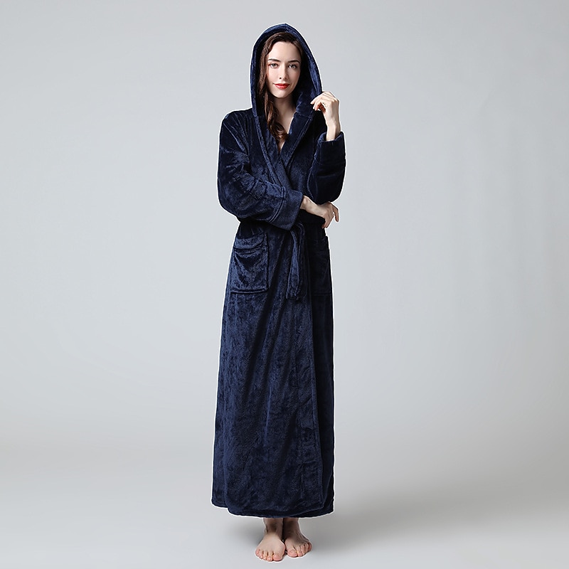 Winter Bathrobe Thickened And Long Women's Winter Coral Fleece Men'sed Bathrobe Coupleed Flannel NightGownfor2