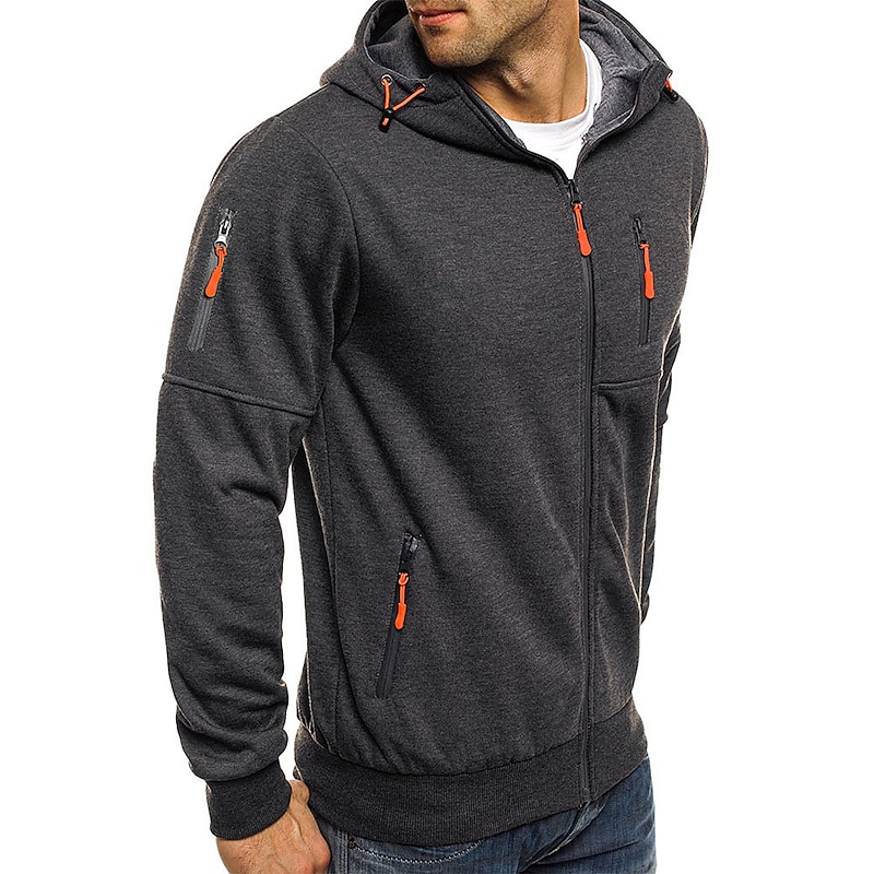 Men's Hoodie Zip Hoodie Sweatshirt Sweat Jacket Tactical Navy Wine Red Black White Royal Blue Hooded Color Block Zipper Cool Winter Clothing Apparel Hoodies Sweatshirts  Long Sleeve2