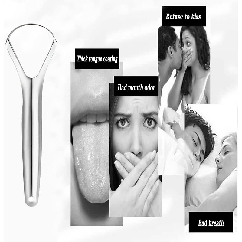 2pcs Tongue Scraper Stainless Steel Oral Tongue Cleaner Medical Mouth Brush Reusable Fresh Breath Maker4