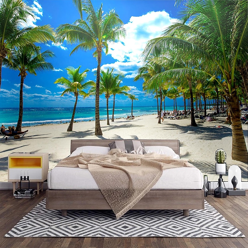 Mural Wallpaper Wall Sticker Covering Print  Peel and Stick  Removable Self Adhesive Landscape Seaside Tree  PVC / Vinyl Home Decor4