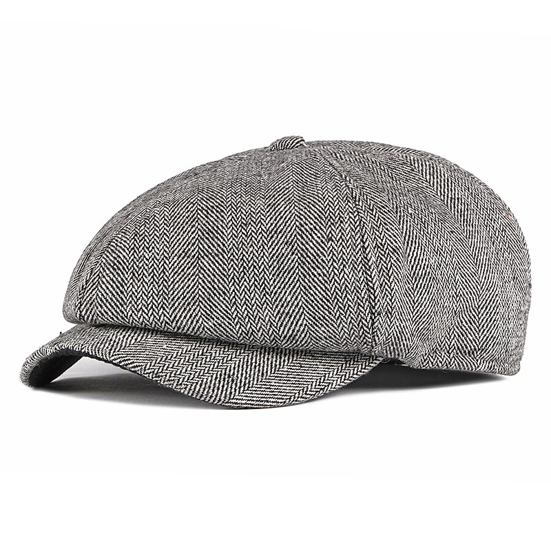 Men's Beret Hat Newsboy Cap Black Khaki Cotton Print Simple 1920s Fashion Holiday Street Dailywear Weekend Stripe Portable Comfort Fashion3