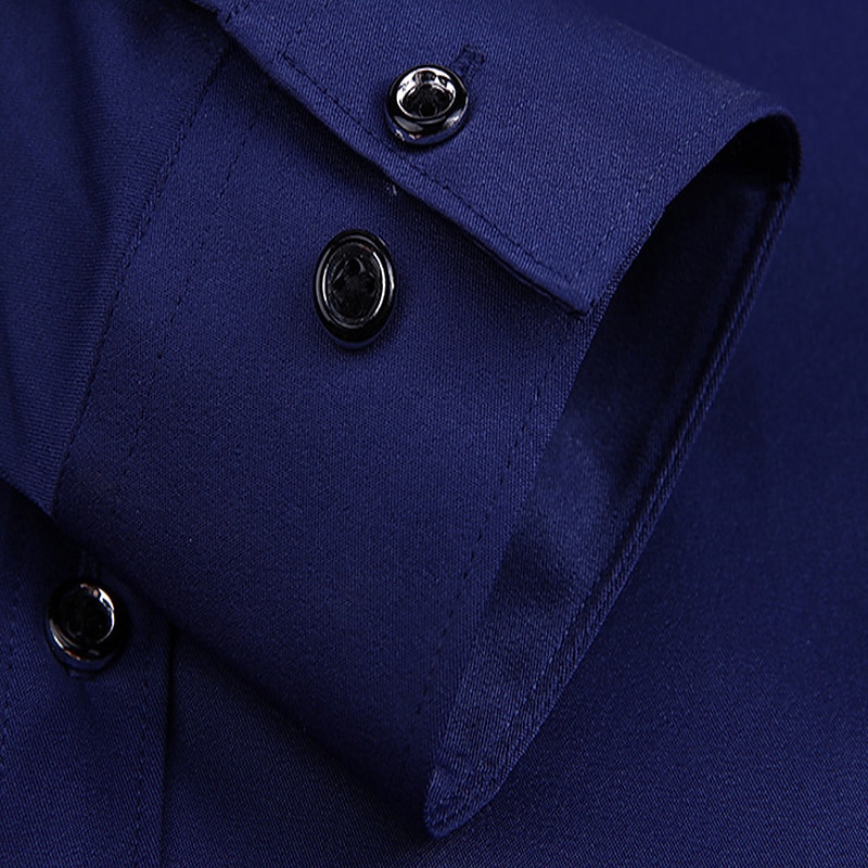 Men's Dress Shirt Non Iron Shirt Collared Shirt Button Up Shirt Plain Wedding Work Light Pink Black White Red Long Sleeve Standing Collar Spring &  Fall Clothing Apparel Button-Down2