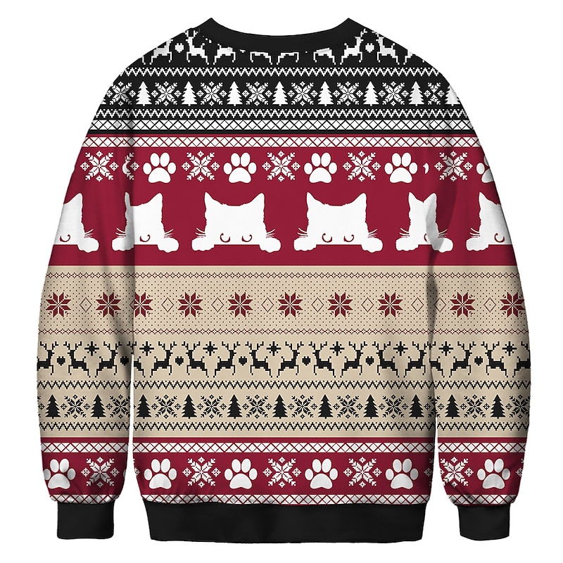 Santa Claus Cat Gingerbread Man Ugly Christmas Sweater / Sweatshirt Hoodie Men's Women's Christmas Christmas Carnival Masquerade Christmas Eve Adults Party Christmas Polyester Top4