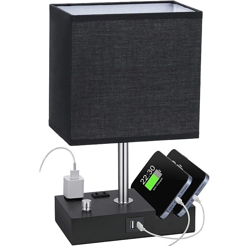 Bedroom Table Lamp American Simple Nordic Knob Dimming Mobile Phone Bracket Usbc Rechargeable Bedside Lamp3