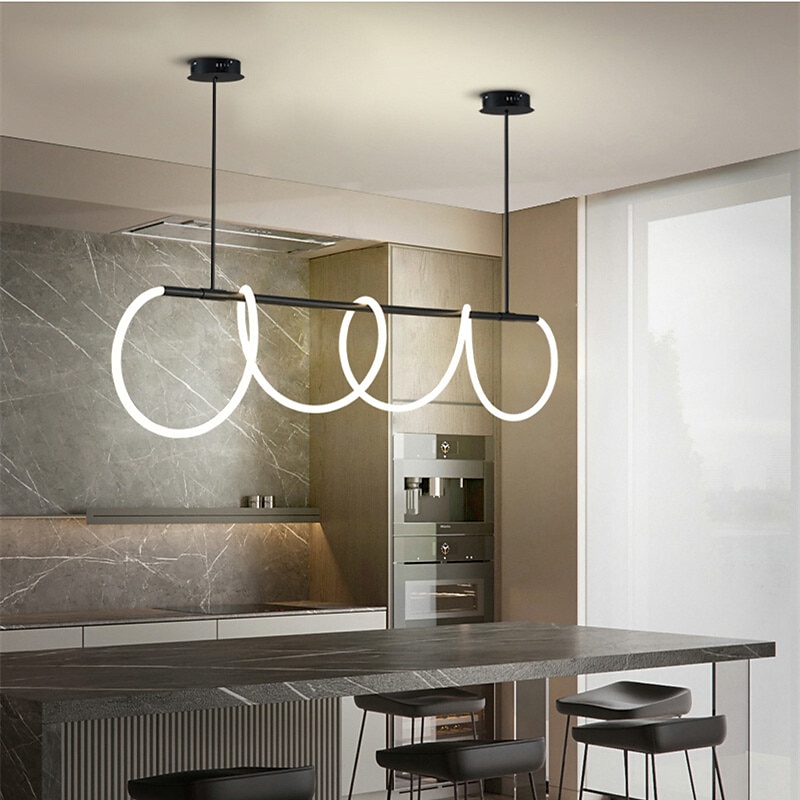 LED Pendant Light Note style Nordic Design Modern Simple American Light Luxury Bar Lighting Creative Net Red Long Living Room Restaurant Lamps3