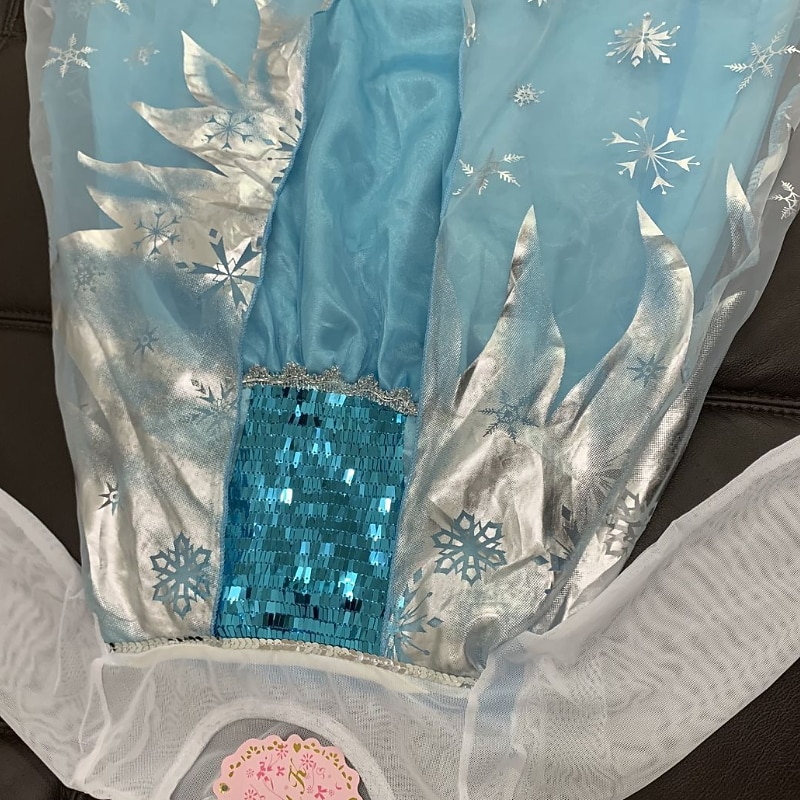 Kids Girls' Frozen Elsa Costume Dress Graphic A Line Dress Performance Pegeant Blue Long Sleeve Princess Beautiful Dresses Fall Winter 2-8 Years4