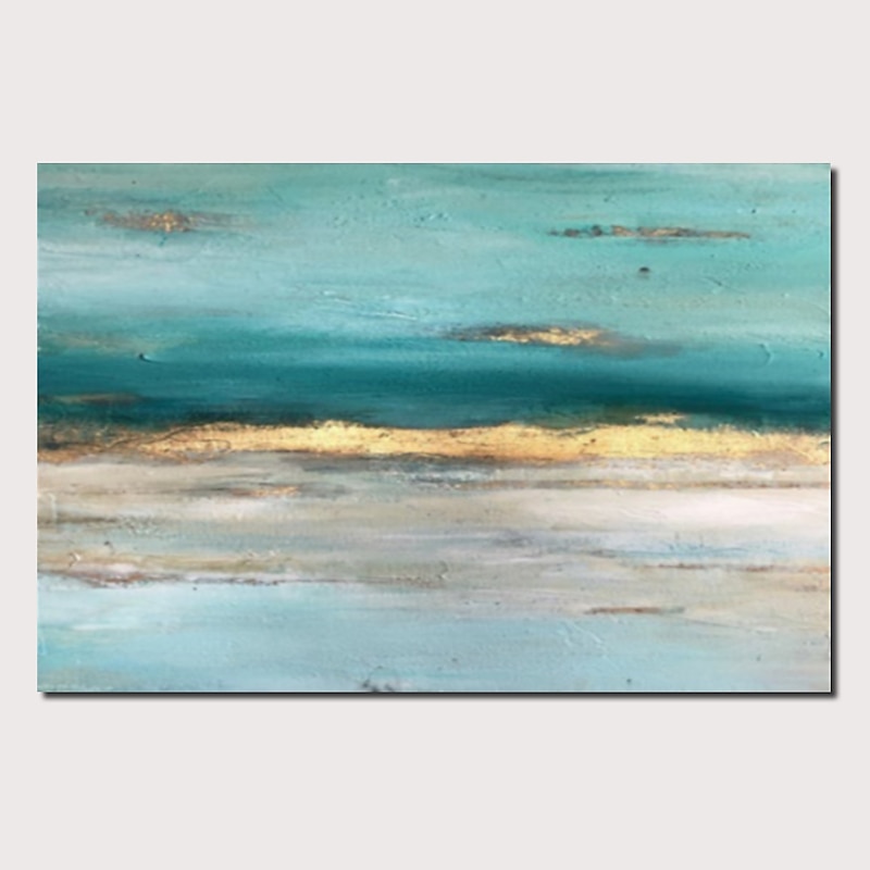 Handmade Oil Painting Canvas Wall Art Decor Abstract Knife Painting Seascape Green For Home Decor Rolled Frameless Frameless No Stretch Painting3