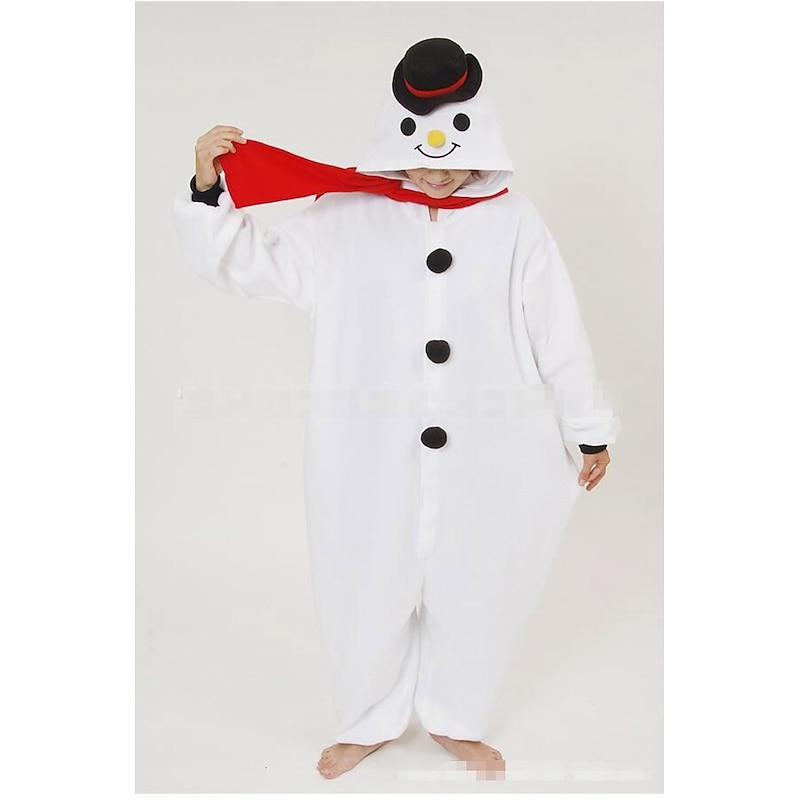 Snowman Christmas Pajamas Onesie Costume Men's Women's Christmas Adults Christmas Carnival Christmas Eve Christmas Party Onesie