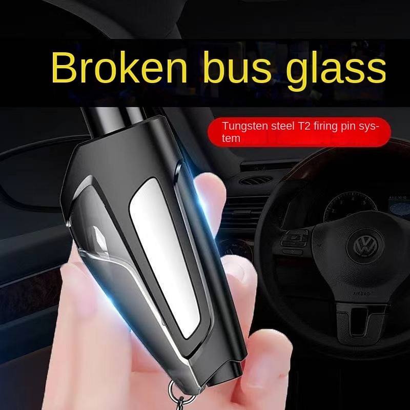 Car Safety Portable Tool Car Safety Hammer Spring Type Escape Hammer Window Breaker Punch Seat Belt Cutter Hammer Key Chain4