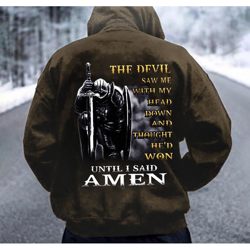 Men's Knights Templar Graphic Prints Hoodie Hoodies Sweatshirt Streetwear Designer Long Sleeve Hooded Daily Sports Black Yellow Print Spring &  Fall Designer2