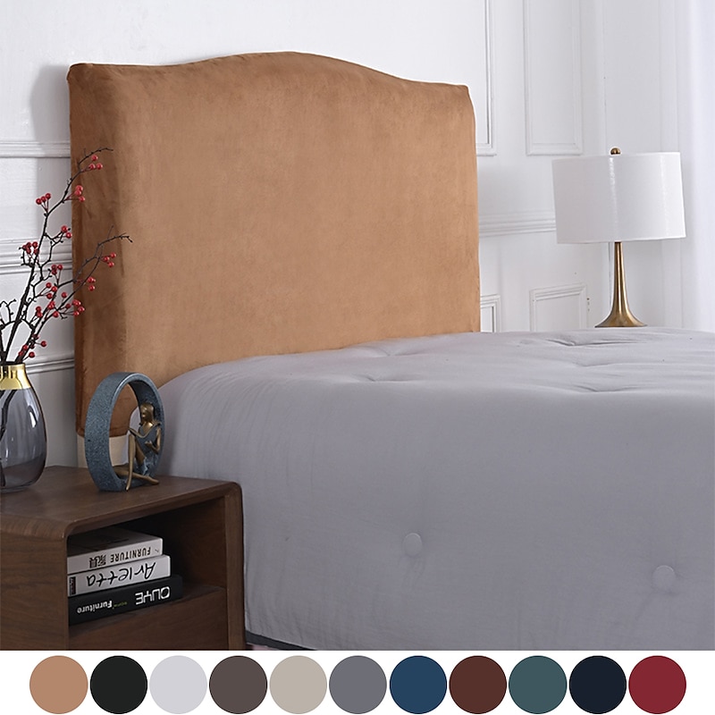 Velvet Bed Headboard Cover for Bedroom Decoration, Stretch Bed Headboard Slipcover Covers, Dust proof Protector Cover for Upholstered Headboard2