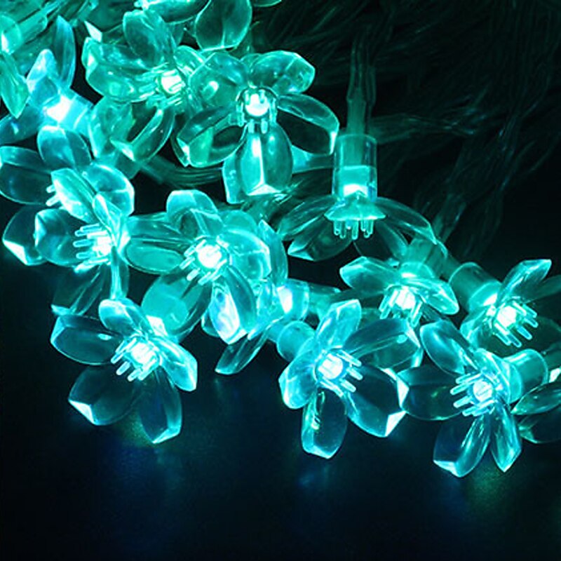 Cherry Blossom String Lights Flower Lights 10M 60Leds 16 Color Full-color Switching Remote Control Christmas Light String Romantic Cherry Silicone Lamp Holiday3