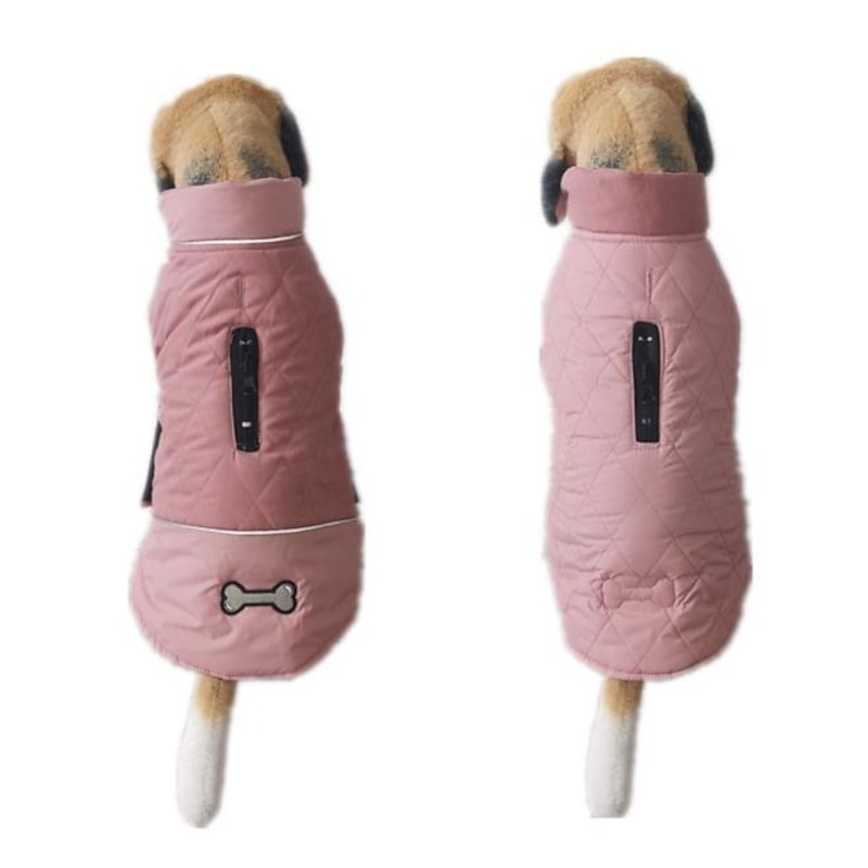 Dog Down Coat Waterproof Windproof Reversible Dog Winter Coat Lightweight Warm Dog Jacket Reflective Dog Vest Coat Apparel Cold Weather Dog Clothes For Small Medium Large Dogs Red-m3