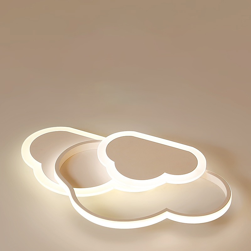 LED Ceiling Lights Color Clouds Shaped Dimmable Children Room Flush Mount Ceiling Lamp Metal Wooden Baby Room Lighting Fixture for Boy's Girl's Room Kid's Bedroom 110-220V(17.6")4