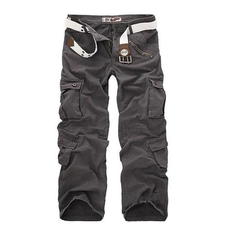 Men's Cargo Pants Cargo Trousers Trousers Tactical Work Pants Multi Pocket Plain Breathable Lightweight Full Length Daily Streetwear Cotton Trousers Athletic ArmyGreen Black Micro-elastic2