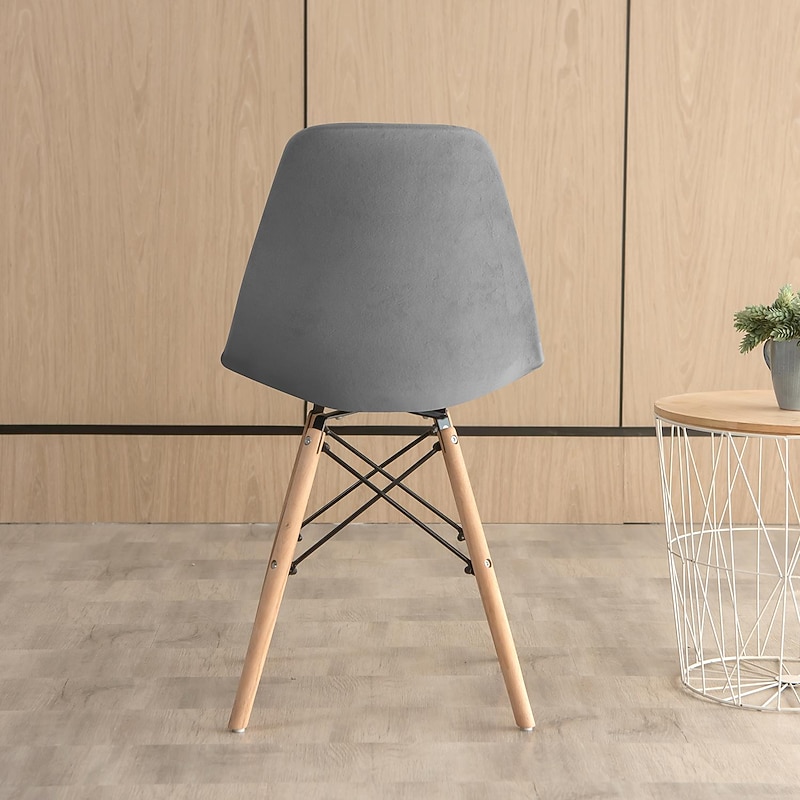 Velvet Shell Chair Cover Burgundy Stretch Chair Seat Slipcovers for Kitchen Dining Outdoor Bar Hotel Wedding Ceremony Banquet4