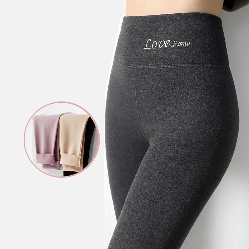 Women's Tights Leggings Thermal Underwear Fashion Ankle-Length High Waist Plain Thermal Warm Butt Lift Comfort High Elasticity Casual Daily Nude Black Pink Purple Skinny3