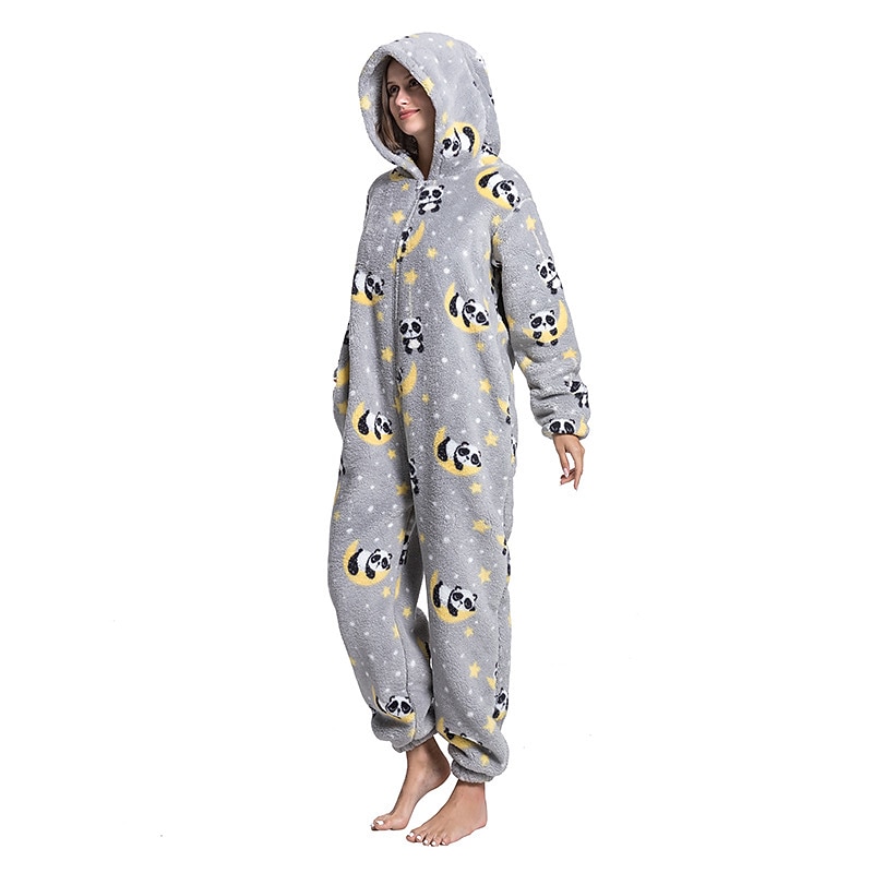Adults' Character Nightwear Onesie Costume Panda Dinosaur Onesie Pajamas Kigurumi Pajamas For Men and Women Carnival Cartoon3