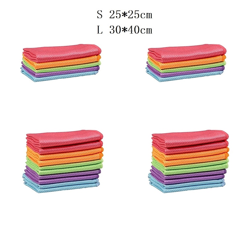 Kitchen Anti-Grease Wiping Rags Efficient Fish Scale Wipe Cloth Cleaning Cloth Home Washing Dish Cleaning Towel2