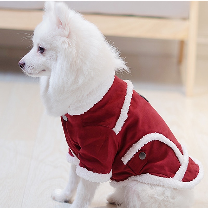 Dog Cat Coat Jacket Vintage Adorable Stylish Leisure Winter Warm Soft Washable Comfortable Outdoor Casual Daily Walking Dog Clothing for Bichon Frise Pomeranian Baby Pet Papillon Small