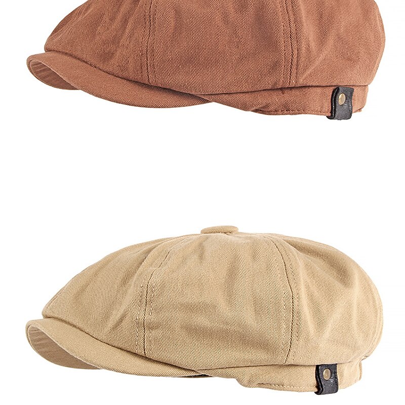 Men's Beret Hat Newsboy Cap Black Brown Cotton Adjustable Buckle Simple 1920s Fashion Holiday Street Dailywear Weekend Pure Color Portable Comfort Fashion2