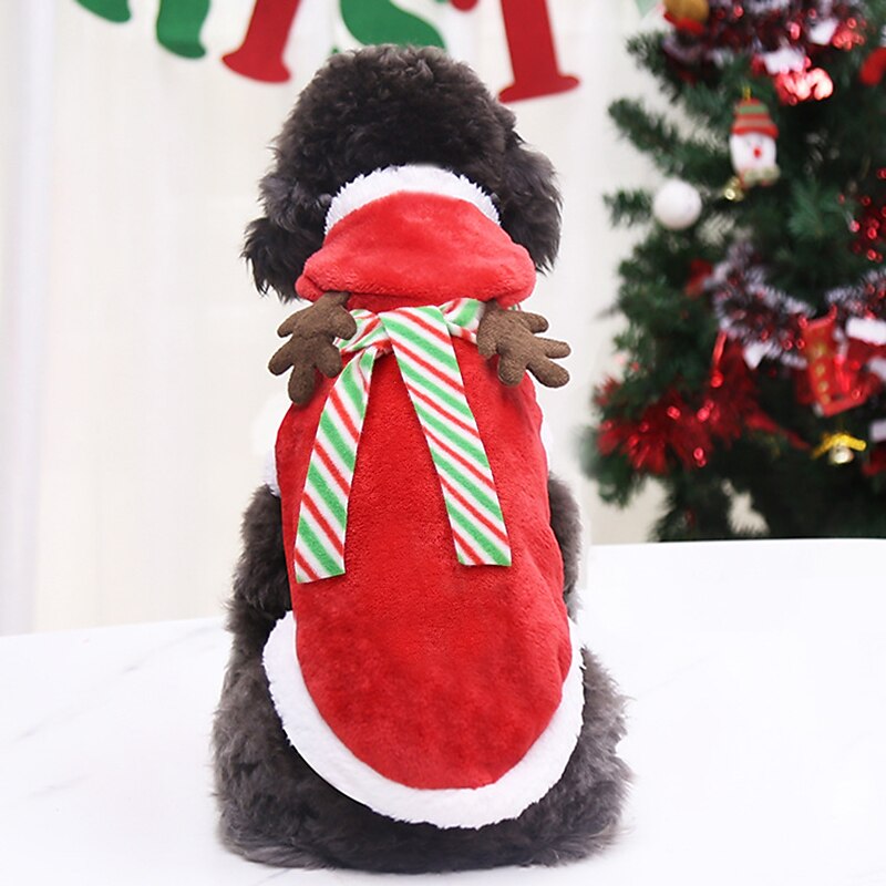 Dog Costume,Dog Cat Vest Solid Colored Adorable Stylish Ordinary Casual Daily Outdoor Christmas Winter Dog Clothes Puppy Clothes Dog Outfits Warm Red Costume Cat Costume2