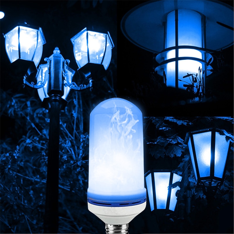 3pcs 2pcs 1pc LED Flame Lantern Decorations E27 4 Modes 96 LEDs Dynamic Flame Blue Light Creative Corn Bulb Flame Simulation Effect Night light for Halloween4