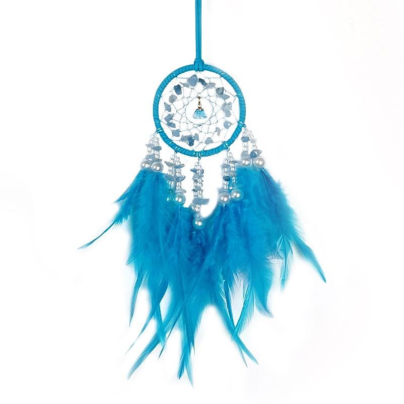 Pink Dream Catcher Handmade Gift with Feather Wall Hanging Decor Art Wind Chimes Boho Style Car Hanging Home Pendant3
