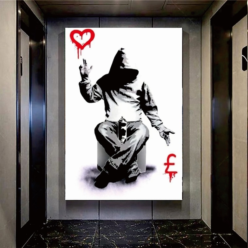 Handmade Hand Painted Oil Painting Wall Street Art Modern Abstract Bansky Painting Home Decoration Decor Rolled Canvas No Frame Unstretched4
