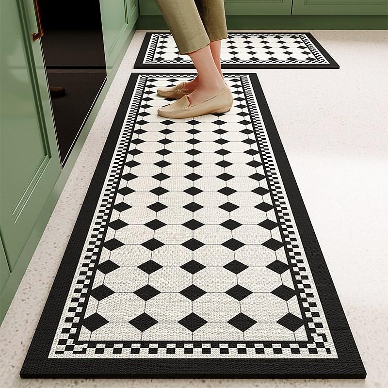 Kitchen Floor Mats Lattice Non-Slip Waterproof And Oil-Proof Mats Dirt-Resistant High-End Diatom MudFoot Pads