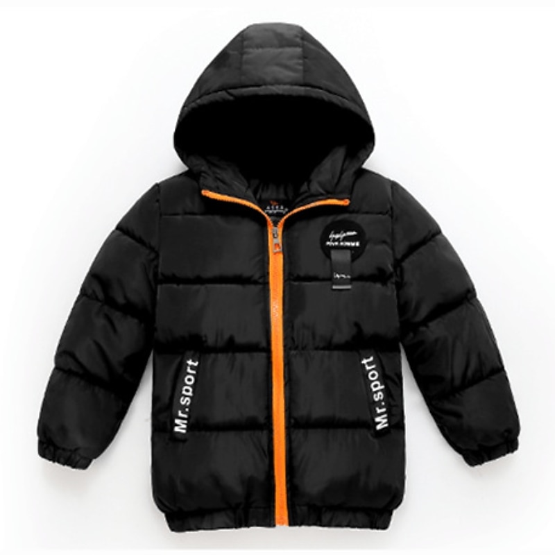Boys 3D Plain Coat Long Sleeve Fall Winter Active Cool Polyester Kids 4-13 Years Daily Vacation Regular Fit4