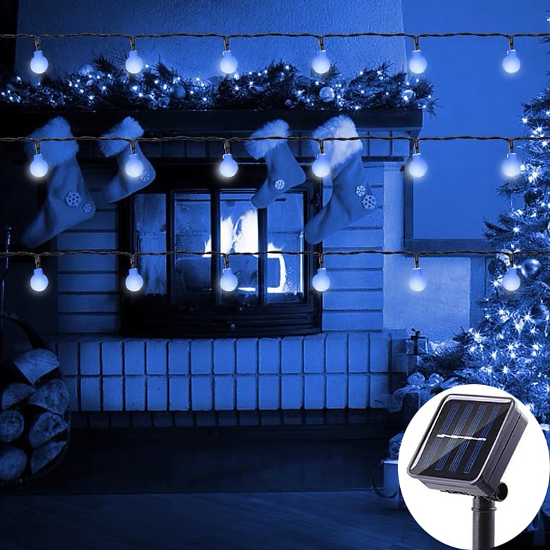 Mini Globe String Lights Solar LED Fairy String Lights Waterproof 12M 7M 6.5M 8 Modes Lighting Outdoor Garden Decoration Light Christmas Tree Hanging Lights Balcony Yard Wedding Party Holiday Decor4