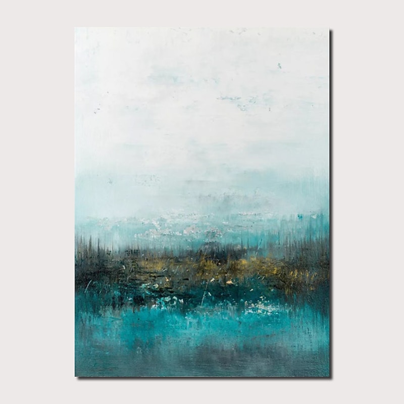 Handmade Oil Painting Canvas Wall Art Decorative Abstract Knife Painting Landscape Green For Home Decor Rolled Frameless Unstretched Painting2