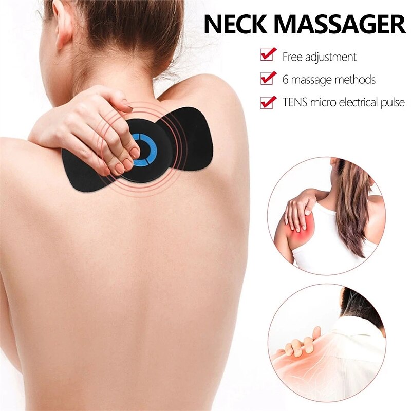 Portable Neck Body Massager Microcurrent Muscle Relief Pain Mini Electric Convenient Intelligent Cervical Massage Stickers Meridian Massager2