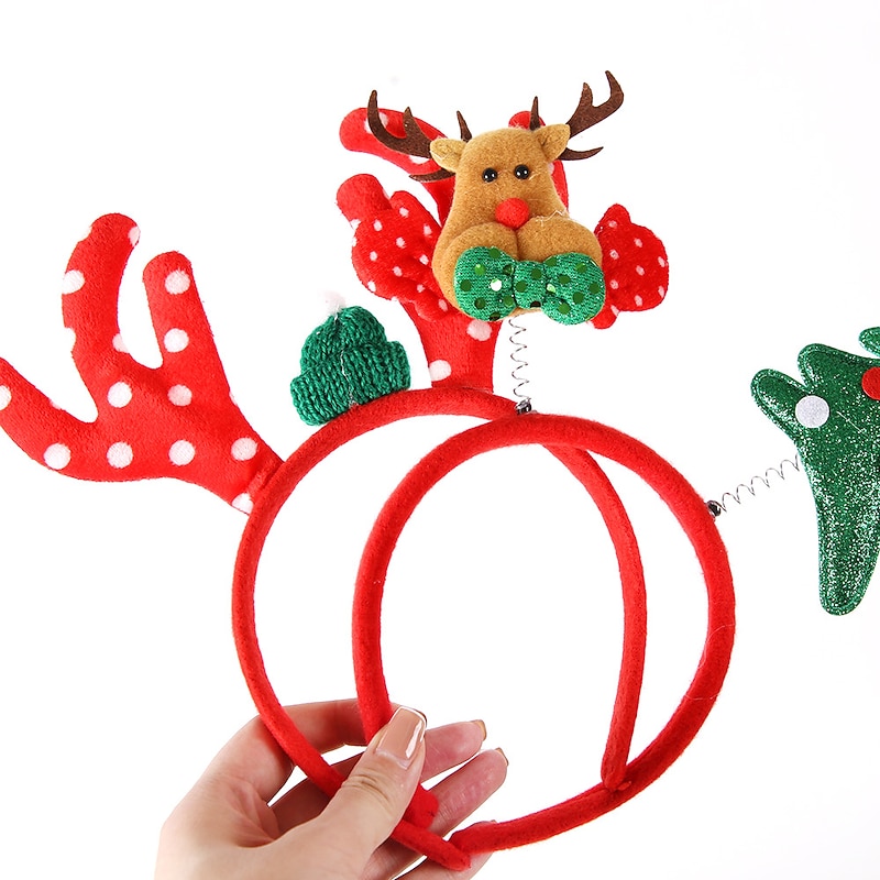 Rondom 12 Pcs christmas headband Christmas Hat Children's Adult Non-woven Hat Deer Horn Hat Holiday Gift Party Decoration And Dressing Up Hat3