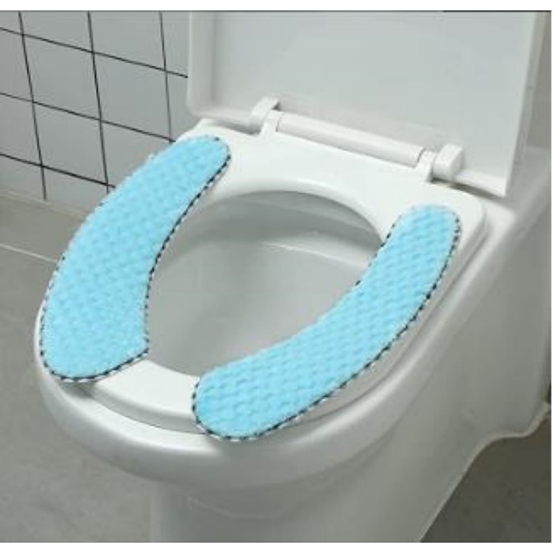 Thick Padded Toilet Seat Cover Mat Warm Plush Toilet Seat Cushion Non Slip Soft Toilet Cushion Washable Toilet Seat Warmer Mat with Self Adhesive Tape for Toilet Bathroom 8