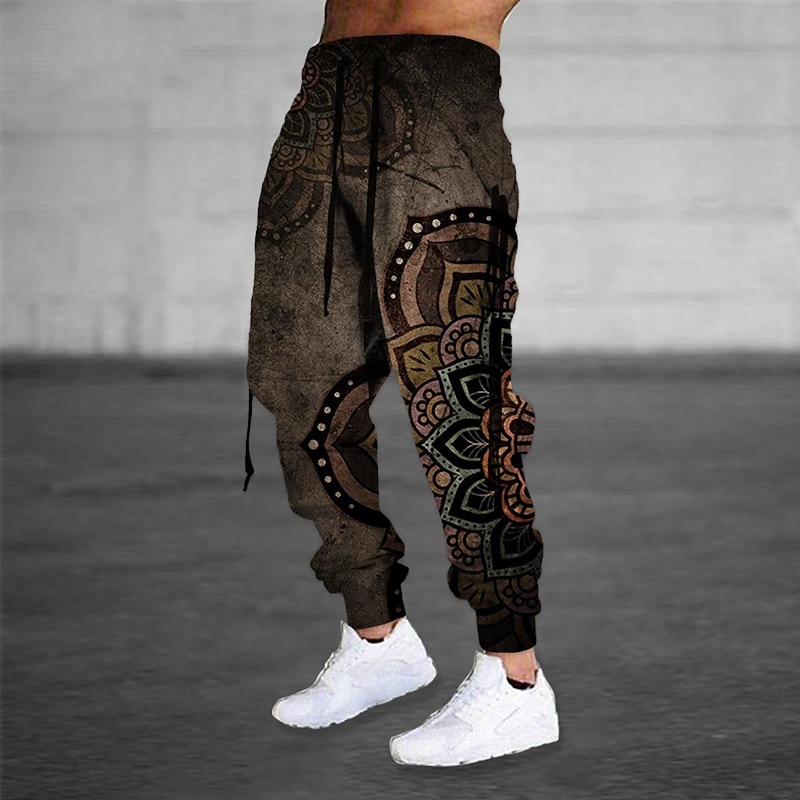 Men's Sweatpants Joggers Trousers Drawstring Elastic Waist 3D Print Graphic Prints Comfort Breathable Sports Outdoor Casual Daily Cotton Blend Terry Streetwear Designer Blue Purple Micro-elastic