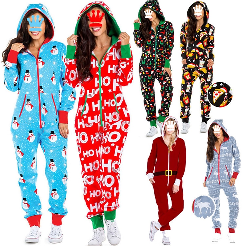Santa Claus Christmas Pajamas Onesie Pajamas Women's Christmas Adults Christmas Christmas Eve Party Home Wear Onesie2