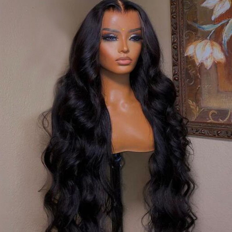 Wholesale 100% Raw Virgin Wavy Human Hair Wig  13x4 Glueless Lace Front Wigs with Baby Hair Pre plucked Full Transparent Lace Wig2