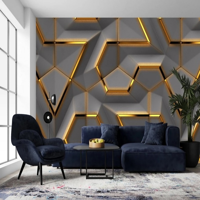 Cool Wallpapers Wall Mural 3D Wallpaper Geometric Abstracte Wall Sticker Covering Print Peel and Stick Removable PVC/Vinyl Material Self Adhesive/Adhesive Required Wall Decor for Living Room Bedroom4