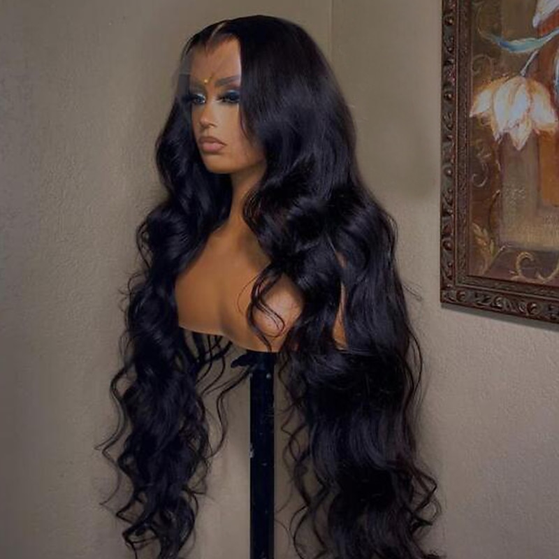 Wholesale 100% Raw Virgin Wavy Human Hair Wig  13x4 Glueless Lace Front Wigs with Baby Hair Pre plucked Full Transparent Lace Wig3