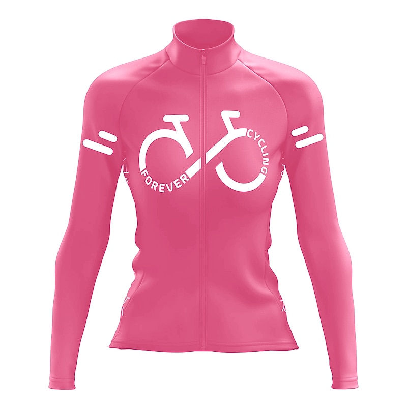 Women's Cycling Jersey Graphic Letter & Number Long Sleeve Bike Jersey Top with 3 Rear Pockets Mountain Bike MTB Road Bike Cycling Quick Dry Reflective Strips Back Pocket Moisture Wicking Sports4